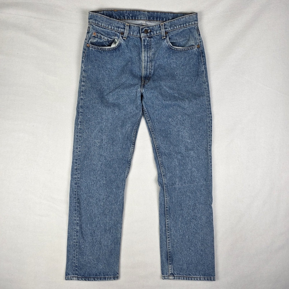 Vintage 80s Levis 505 Jeans Mens 36x30 Blue Denim Made USA Straight 505-0213